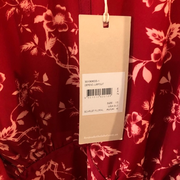 NEW | Keepsake Scarlet Floral Tie Waist Jumpsuit - Picture 5 of 10